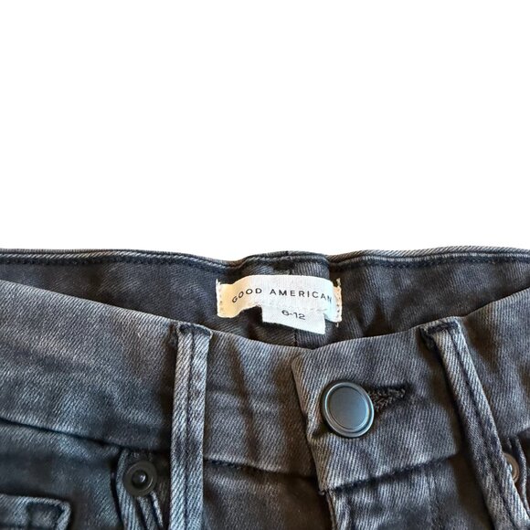 Good American Good Legs Crop Skinny Jeans Black Stretch Size 6-12 Fits All NWT - Picture 10 of 11